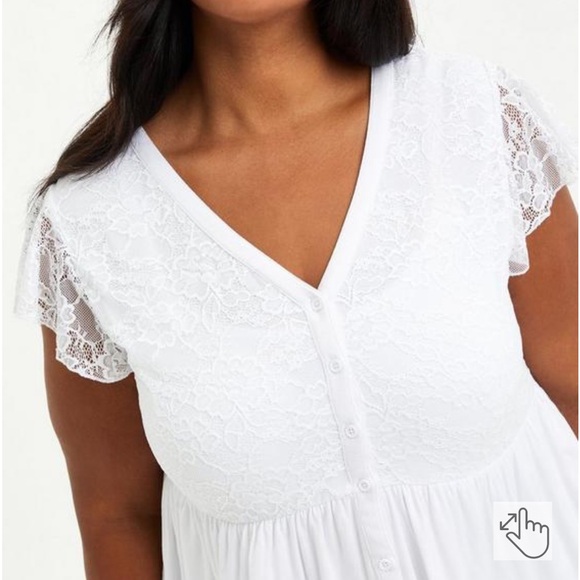NWT white short sleeve super soft lace size 3X/22–24 - Picture 5 of 9